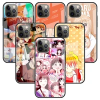 fruits basket kyo sohma glass case for apple iphone 11 12 pro 7 capas for apple xr x xs max 6 6s 8 plus phone funda cover
