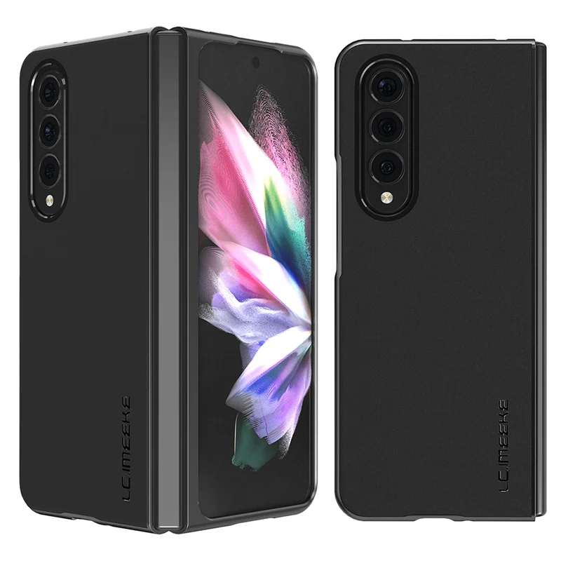 

Cases For Samsung galaxy Z Fold 3 Flip Cover Leature Solid Color Protective Phone Case For Galaxy Z Fold3 5G