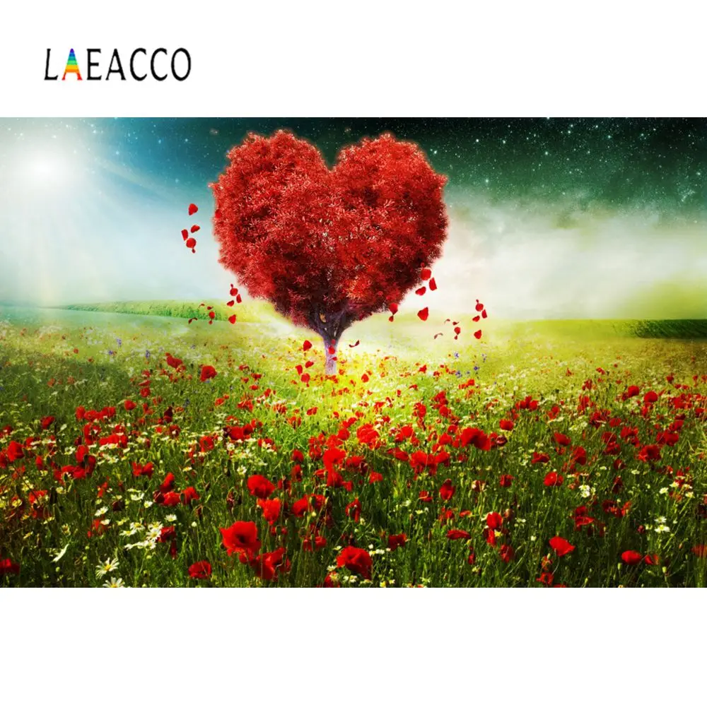Laeacco День Святого Валентина Любовь Сердце Дерево Цветок фотографии фоны