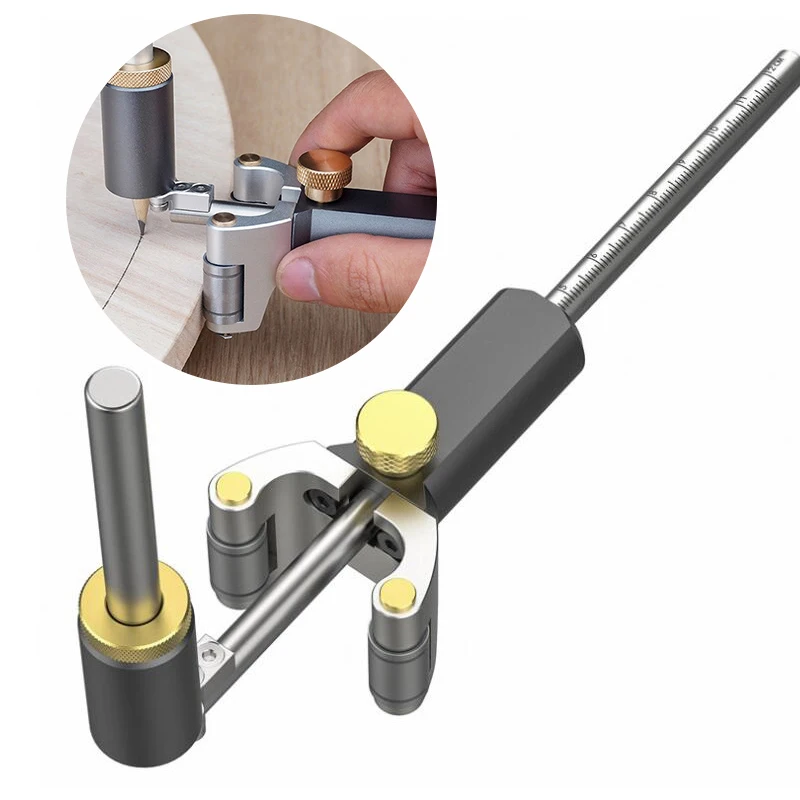 

Woodworking Marking Gauge Straight Arc Dual-purpose Scriber Ruler Drawing Tool Stainless Steel Fine-tuning Parallel Drawing Line