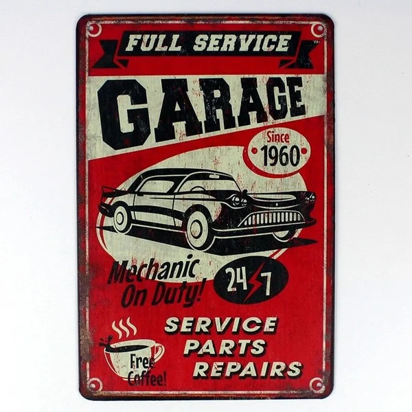 

Metal Tin Sign Full Service Garage Repair Decor Bar Pub Home Vintage Retro Sign