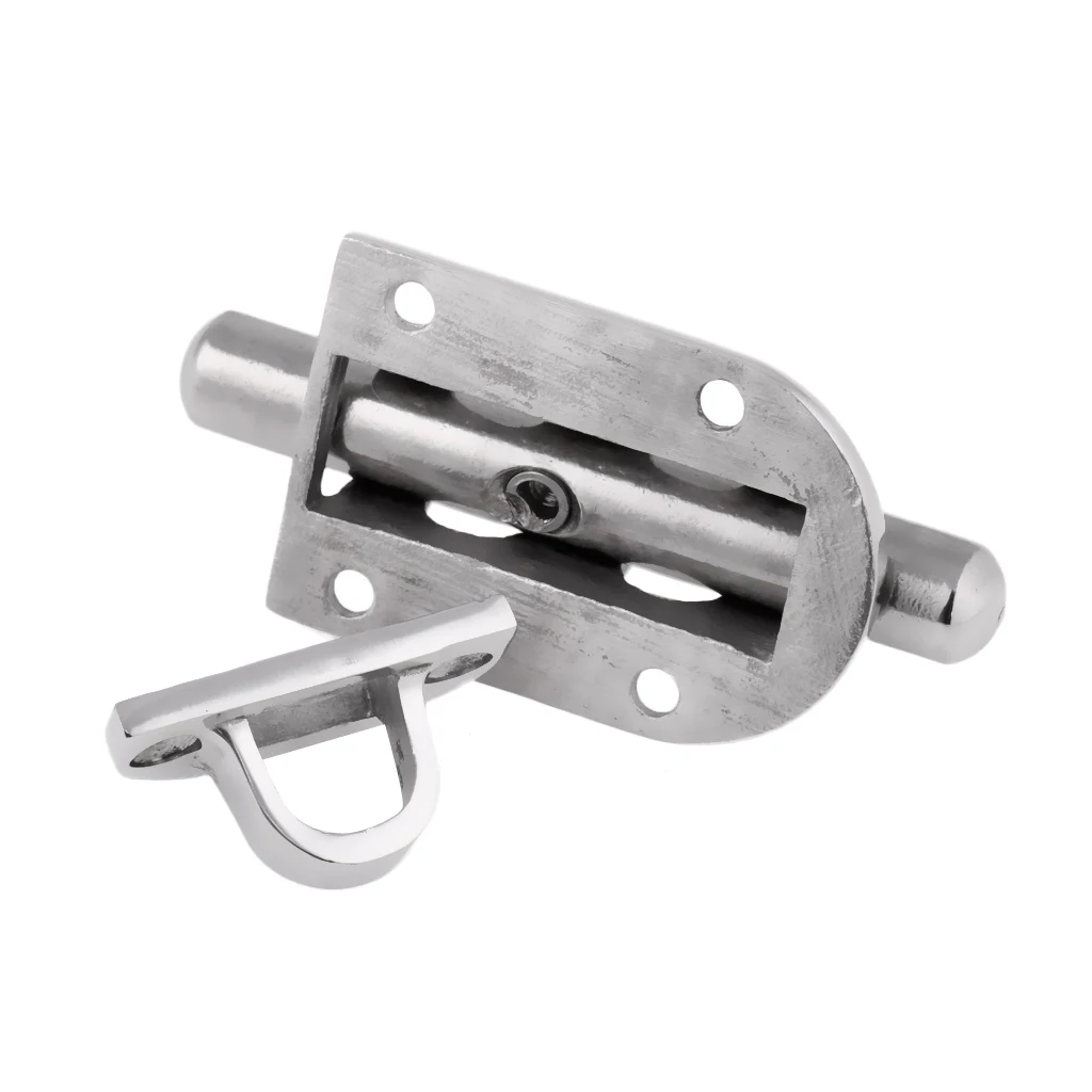 

2pcs 316 Stainless Steel Slide Latch Gate Latches Barrel Bolt Safety Door Lock, 2.3 inch 60mm, Silver