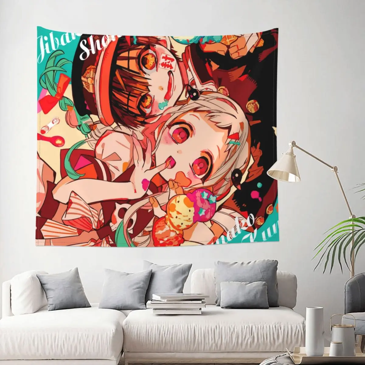 Toilet Bound Hanako Kun Jibaku Shounen Tapestry Hippie Wall Hanging Anime Kawaii Room Decoration Curtain Retro | Дом и сад
