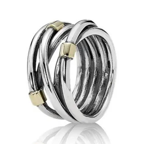 

Кольцо из серебра 925 пробы, винтажное Золотое плетеное кольцо для женщин, женское Ювелирное Украшение