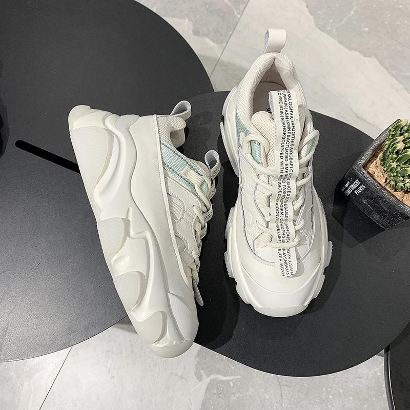 2020 весенние женские кроссовки на платформе Дизайнерские повседневные шнуровке