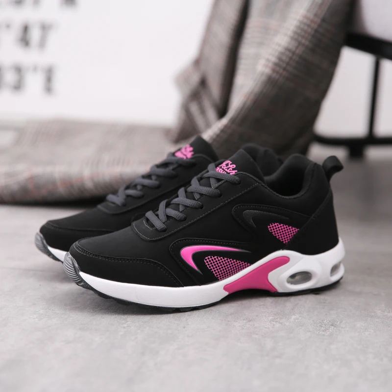 RUMDAX Air Cushion Women Tennis Shoes Black Breathable Wear-resistant Fitness Sport Shoes Outdoor Basket Femme Sneakers