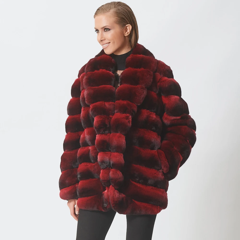 

Женская Шуба из натурального кроличьего меха средней длины