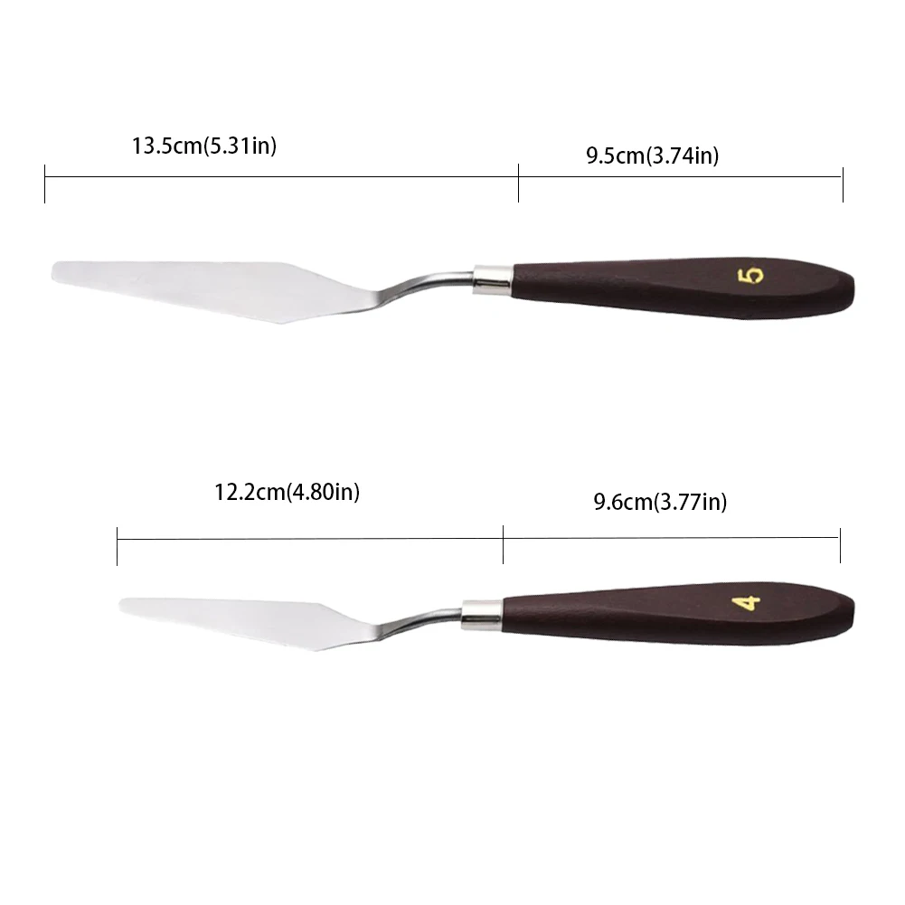 

5pcs/Set Stainless Steel Oil Knives Artist Crafts Spatula Palette Knife Gouache Oil Paint Color Utility Knife Art Supplies