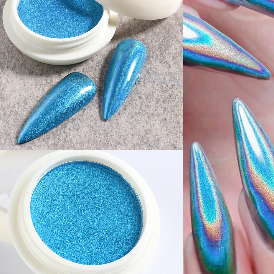 1 Коробка Голографический Лазерный Блеск Для ногтей Порошок Хромированное