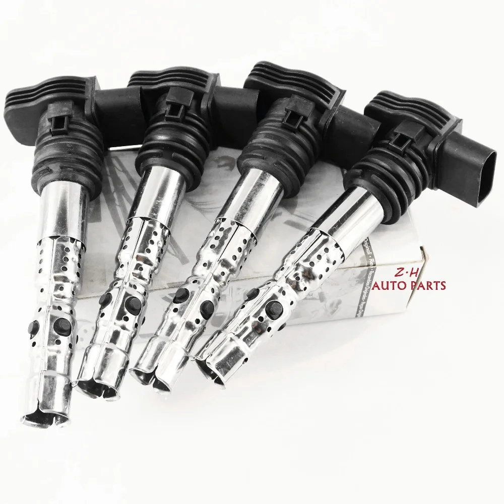 Новинка 4 шт. UF411 Спираль зажигания для VW Golf Jetta Passat Beetle Audi A4 A6 TT 1 8 T 2001 2006 06B 905 115 R 06A A B