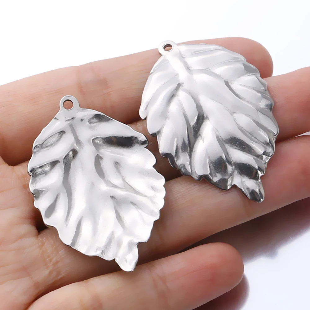 5 шт. подвески в виде листьев из нержавеющей стали для изготовления ювелирных