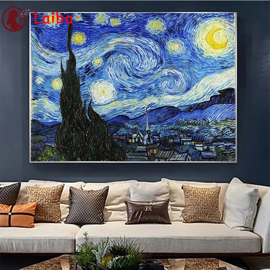 

Full Square Diamond Embroidery Famous Van Gogh Starry Night Sale Gift Handicraft Diamond Painting Cross Stitch Home Decoration