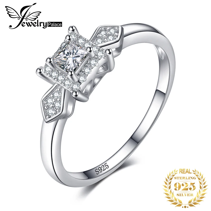 Jewelrypalace изысканный 0.4ct принцесса вырезать кубического циркония свадебные Юбилей