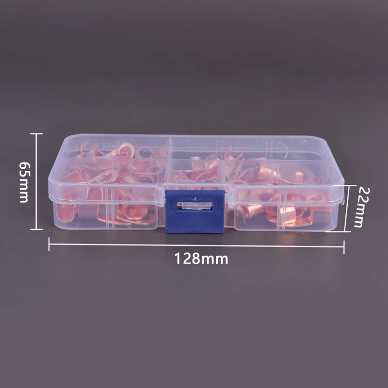 

70pcs Copper Circular Wire Naked Battery Cable Connector lugs Terminals