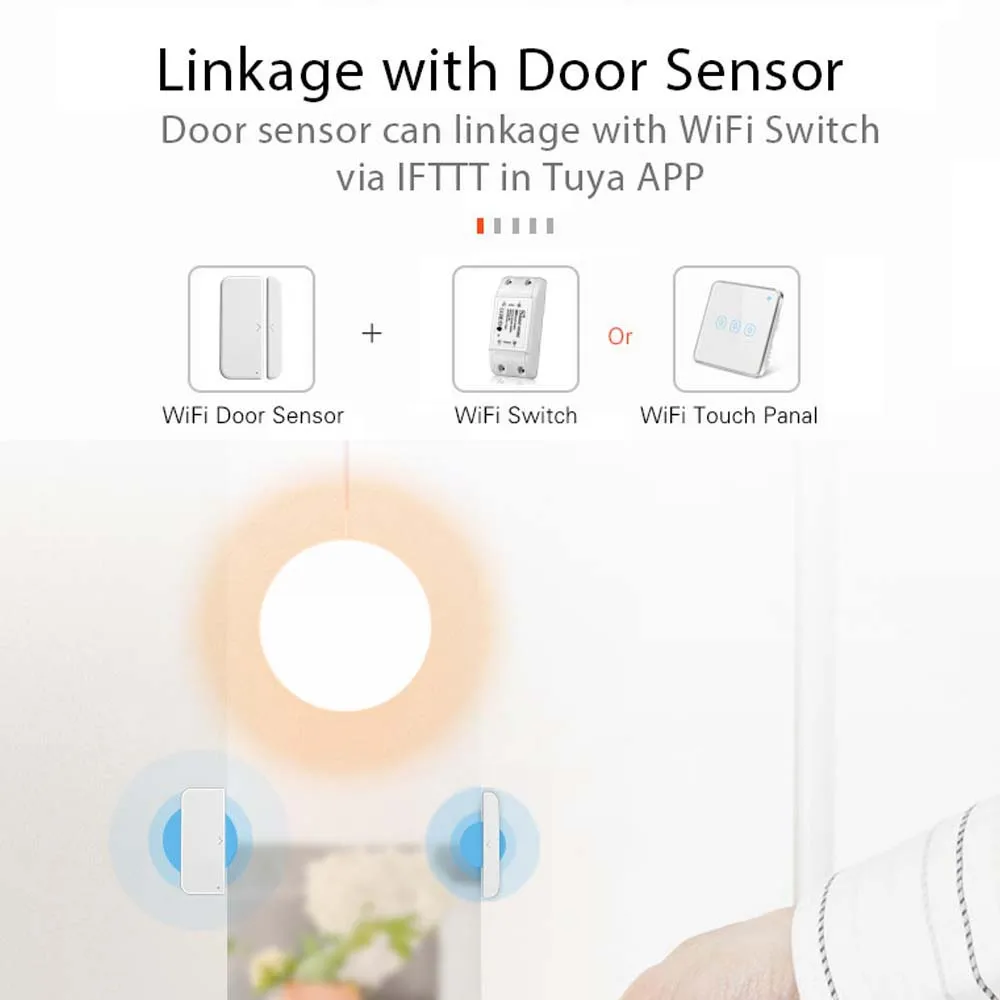 Wi Fi дверной сигнализации окна сенсор детектор SmartHome безопасный Tuya SmartLife