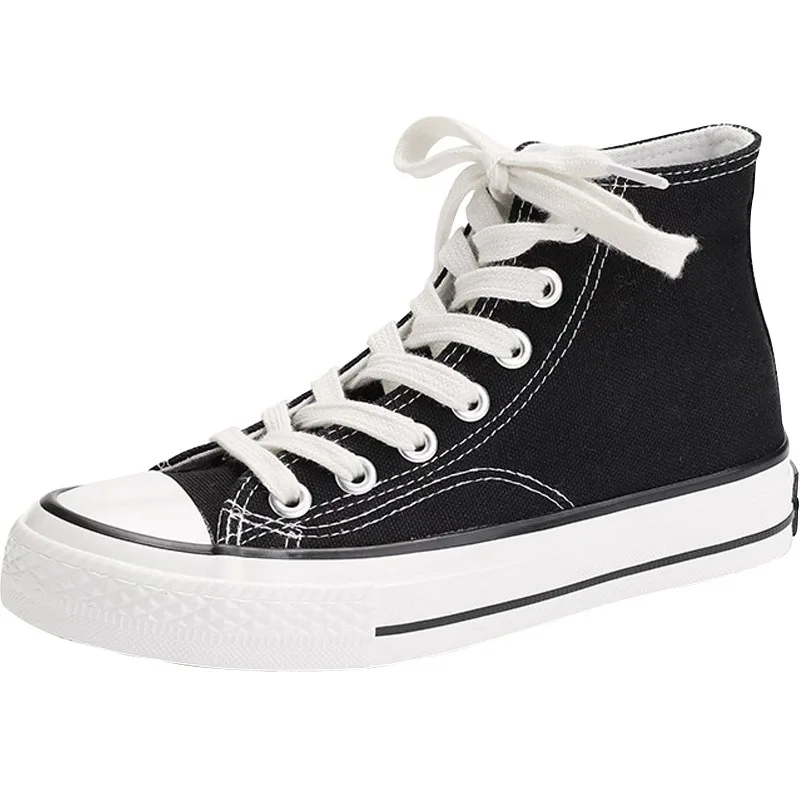 

Canvas shoes couple 2020 spring high-top shoes students casual wild women's white shoes chic women's shoes factory wholesale