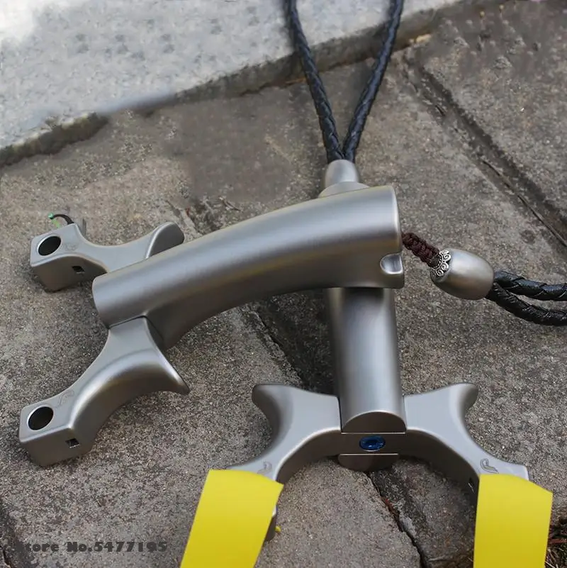 

Профессиональная Рогатка из титанового сплава, Рогатка из плоской кожи для стрельбы, портативная Рогатка высокого качества Tc21, Охотничья к...