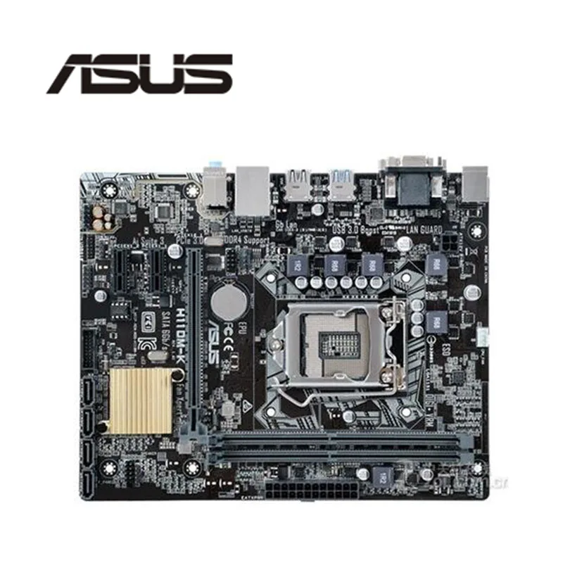 Для Asus H110M-K оригинальная б/у Материнская плата Intel H110 H110M DDR4 LGA 1151 i7/i5/i3 USB3.0 SATA3 |