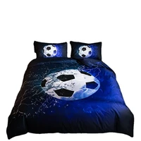 home textile bed linens bedding set 3 piece 3d printed soccer pattern duvet cover and pillowcase bedroom set sheet