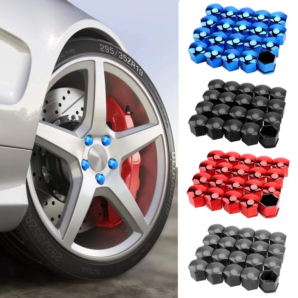 Car Wheel Nut Caps Protection Covers 17mm 20 Pieces Auto Hub Screw Cover Caps Anti-Rust Car Tyre Nut Bolt Exterior Decoration
