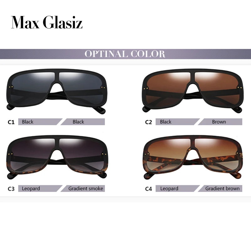 Max Glasiz новинка плоская подошва большие солнцезащитные очки для мужчин унисекс