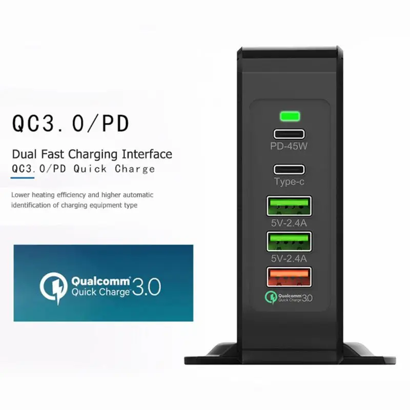 Многопортовый мобильный телефон зарядное устройство 75 Вт QC3.0 PD ноутбук планшет