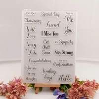 blessing word phrase clear stamps seal for diy scrapbooking card making photo album decor crafts rubber transparent stamp