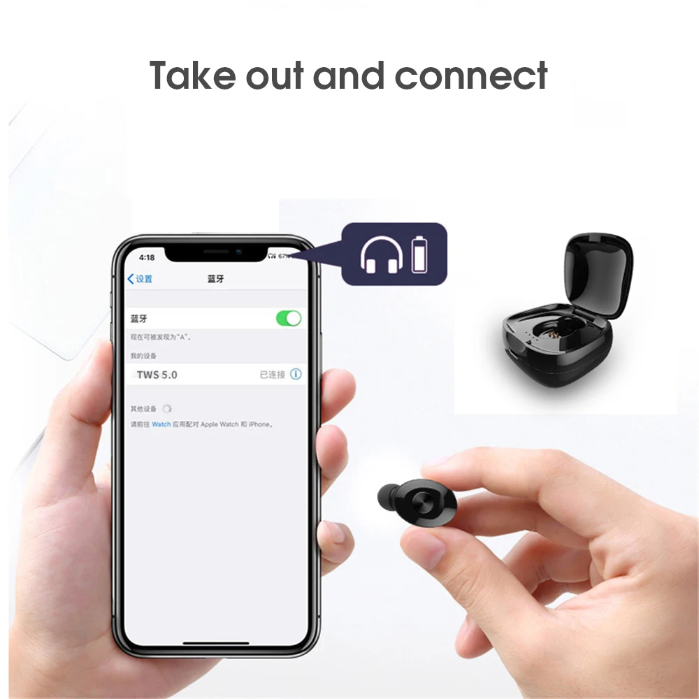 Kebidu XG12 TWS True Wireless Earphone Bluetooth 5.0 Headphone HiFi Binaural Stereo Sound Earburd Auto Pairing Headset for Phone |