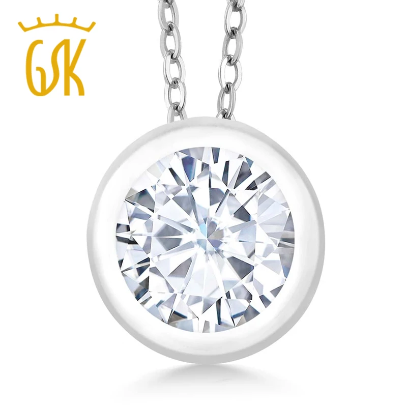 Charles& Colvard Forever Classic 0,80 cttw DEW Moissanite 925 пробы серебряный кулон
