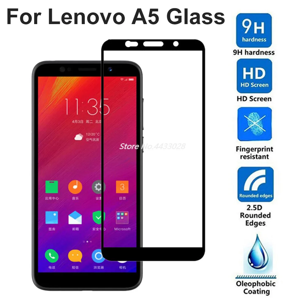 5D 9H полное клейкое покрытие, черное закаленное стекло для Lenovo A5 L18011, Защита экрана для Lenovo A5, защитная пленка, стекло