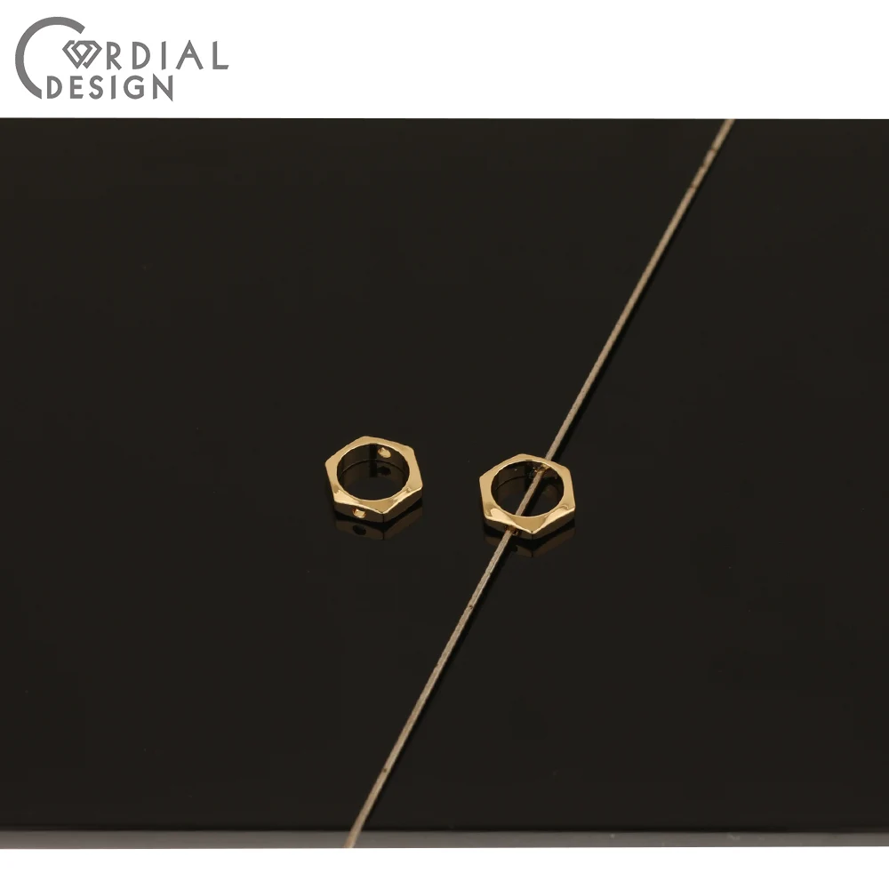 

Cordial Design 100Pcs 8*9MM DIY Accessories/Hand Made/Earrings Connectors/Genuine Gold Plating/Jewelry Findings & Components
