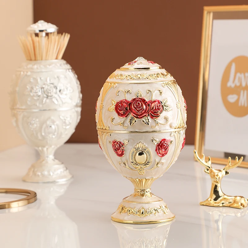 

Automatic Toothpick Box Creative Mediterranean Style Toothpick Holder Home Delicate Press Toothpick Jar Storage Box