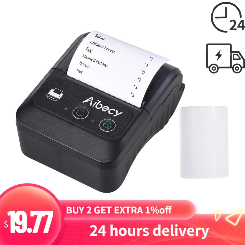 принтер мини для ногтей этикеток thermal receipt printer Портативный Беспроводной BT 58 мм 2