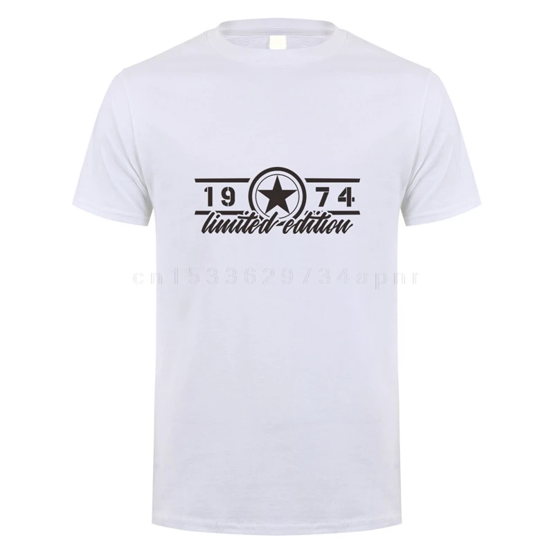 

Футболка мужская хлопковая с коротким рукавом, модный Забавный Топ, ограниченная серия, подарок на день рождения, лето 1974