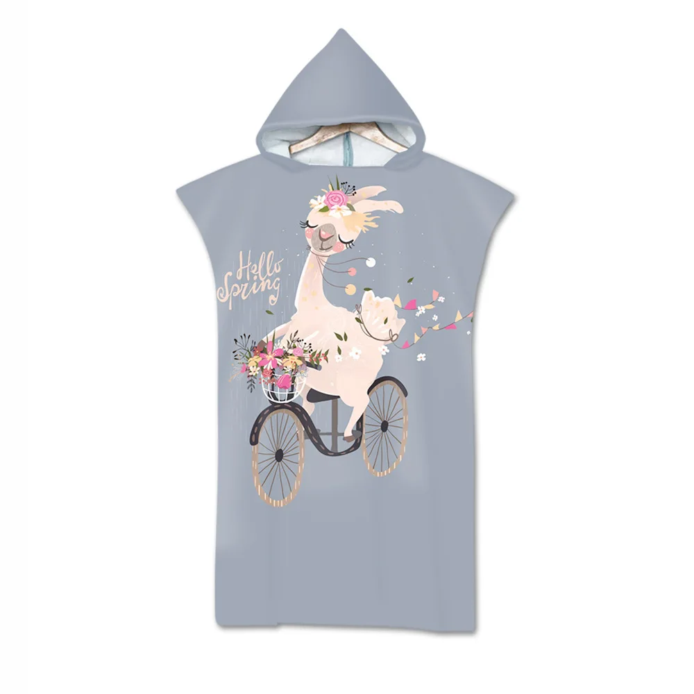 Быстросохнущее банное полотенце из микрофибры Outdooor пончо с капюшоном и принтом