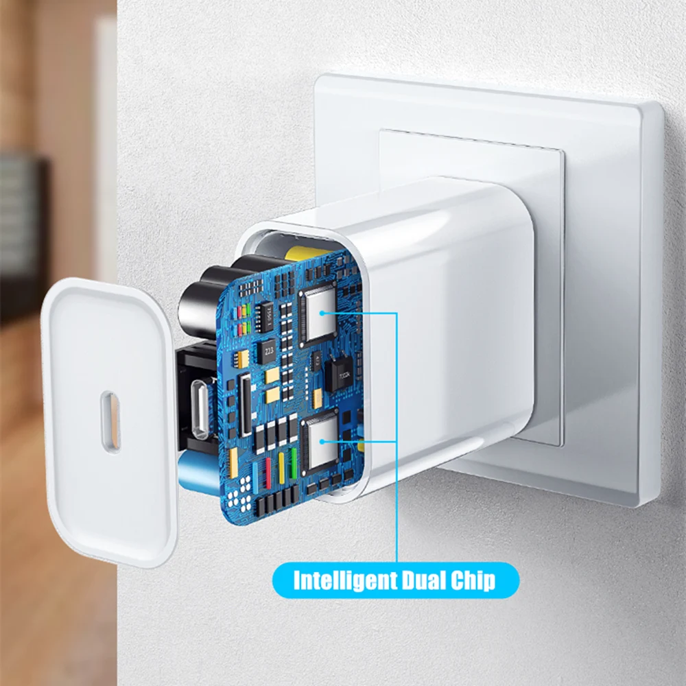 Оригинальный адаптер питания 20 Вт USB-C для iphone 12 12mini Pro Max Type C 18 быстрое зарядное
