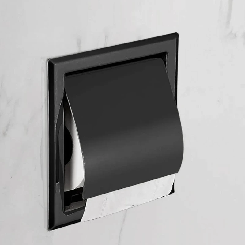 

Black Paper Holders Modern Wall Mount Matte Black 304 Stainless Steel Bathroom Toilet Paper Holder WC Roll Paper Tissue Box