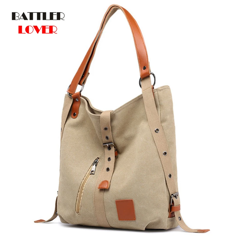 

Women Canvas Backpacks Big Capacity Travel Female Hangbags Solid Color Designer Backpack For Ladies Classic Bucket Bags 2021 New