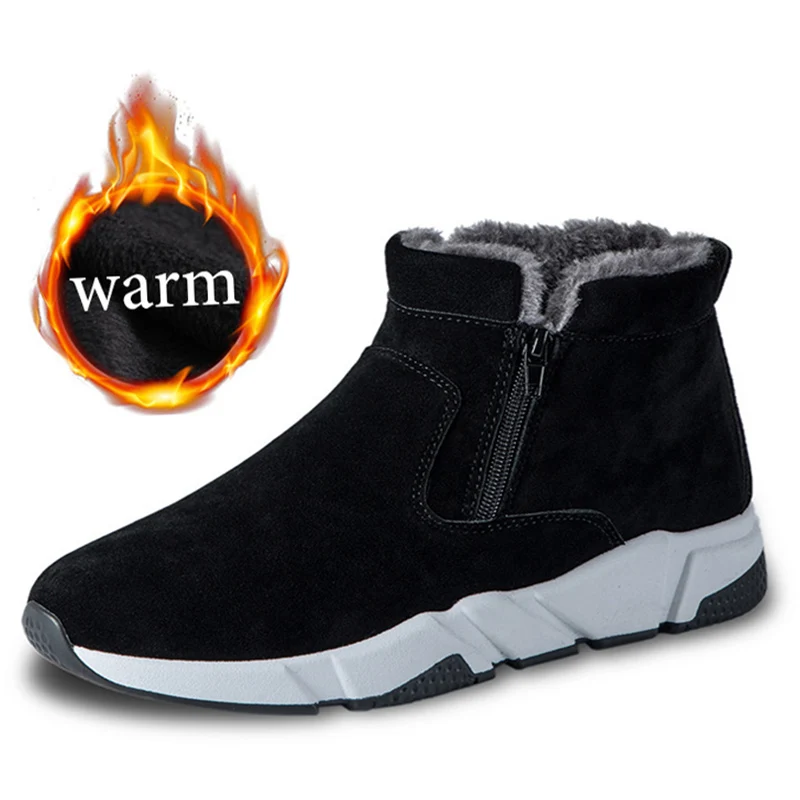 Зимняя Вельветовая теплая обувь с высоким берцем Мужская трендовая для