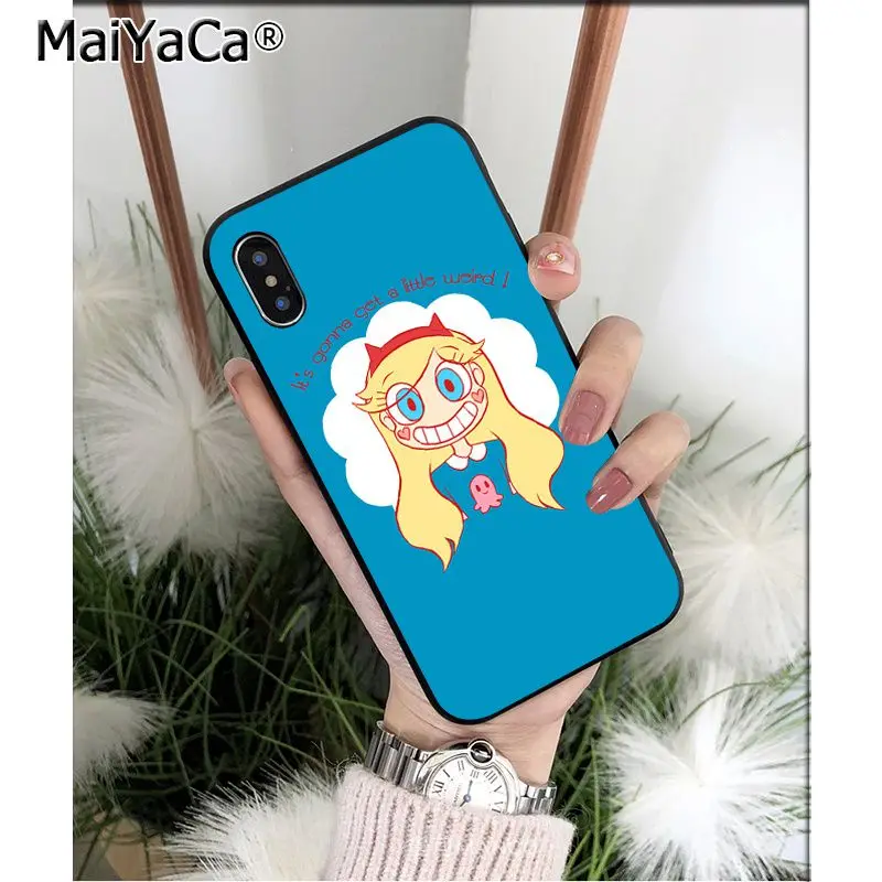 A14 MaiYaCa STAR VS THE Force OF EVIL мягкий, силиконовый, из ТПУ черный чехол для iPhone X XS MAX 6 6S 7 7plus 8 8Plus 5 5S XR - Цвет: A14