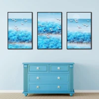 modern natural three dimensional oil painting forest bird scenery bedroom living room frameless decorative painting