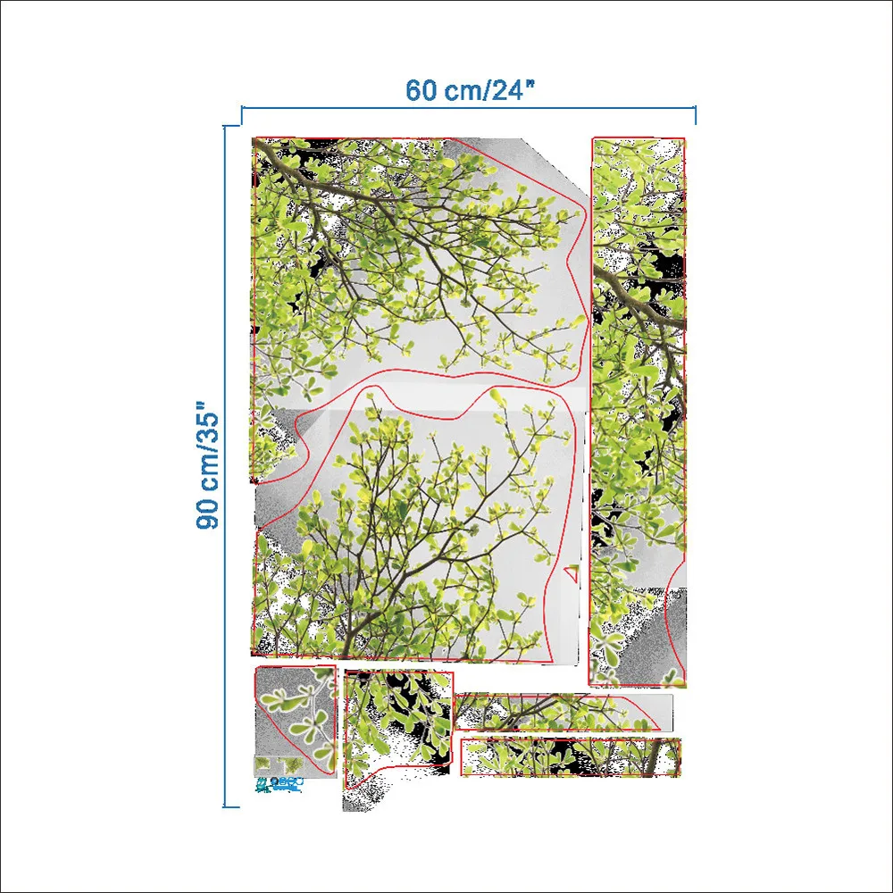 Маленькая свежая настенная наклейка со съемными природными листьями домашний
