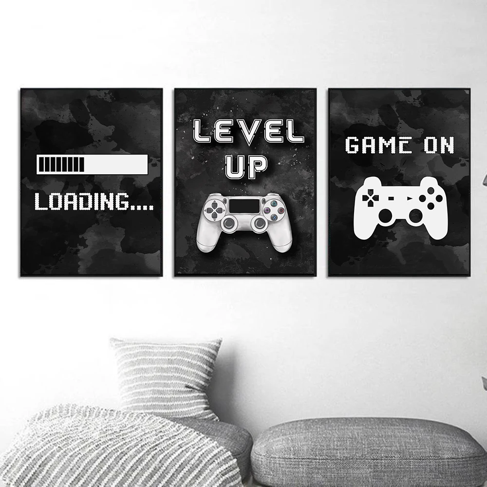 

Video Gaming Room Posters Abstract Home Decoration Canvas Painting Funny Party Game Wall Art Pictures for Boys Kids Room Decor