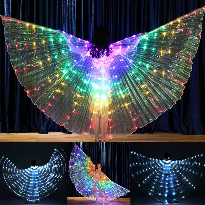 Светодиодный светильник крылья для костюма радужные цвета танца живота сцены