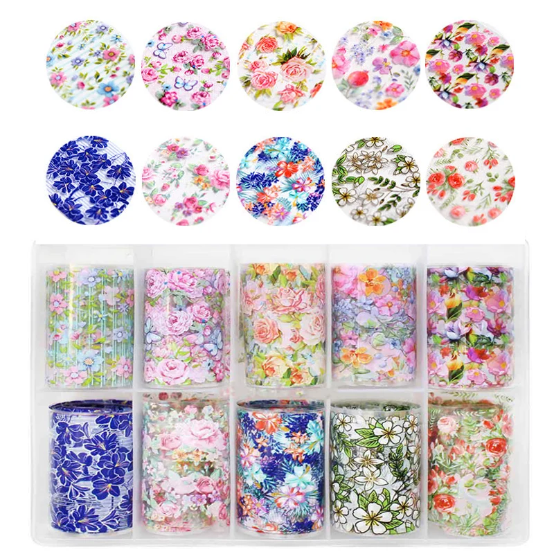 10 рулонов Фольга для ногтей переводная наклейка дизайна s наконечники фольга