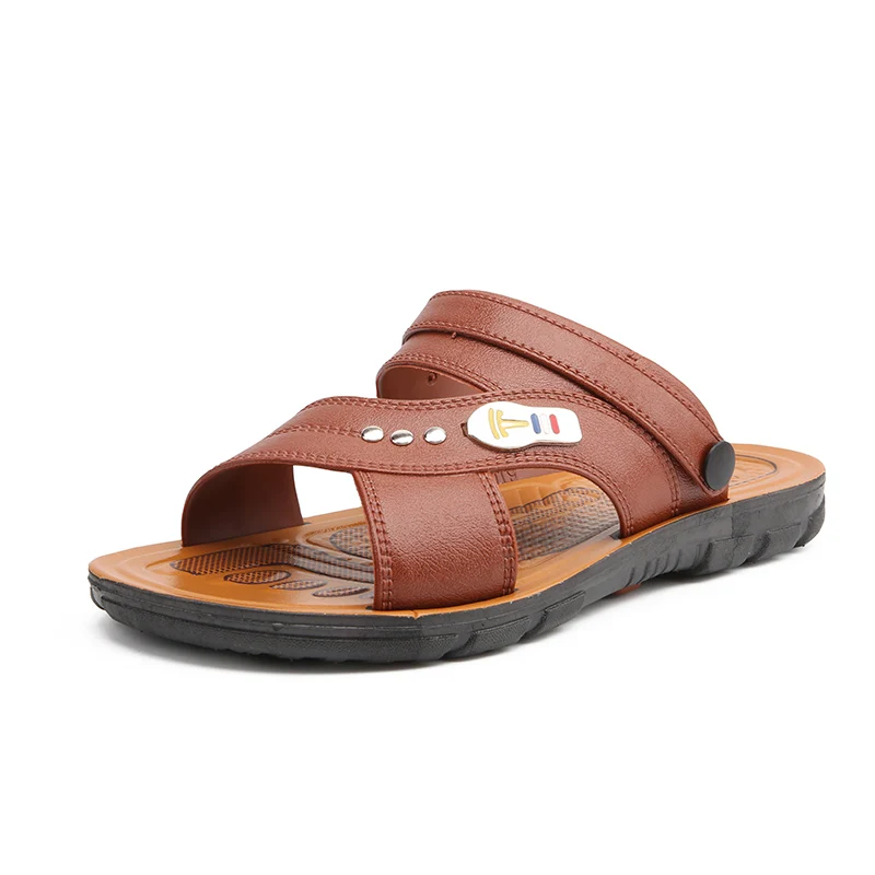 

2021 Hot Sale Waterproof Non-Slip Sandals Cow Leather Men's Soft Bottom Wear-Resistant Slippers Dual-Purpose Breathable Sandals