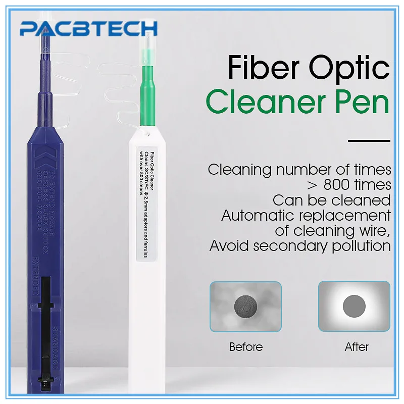 

Free shipping 5PCS/lot LC/SC/FC/ST One-Click Cleaner Tool 1.25mm/2.5mm Fiber Optic Cleaning Pen 800 Cleans Fiber Optic Cleaner