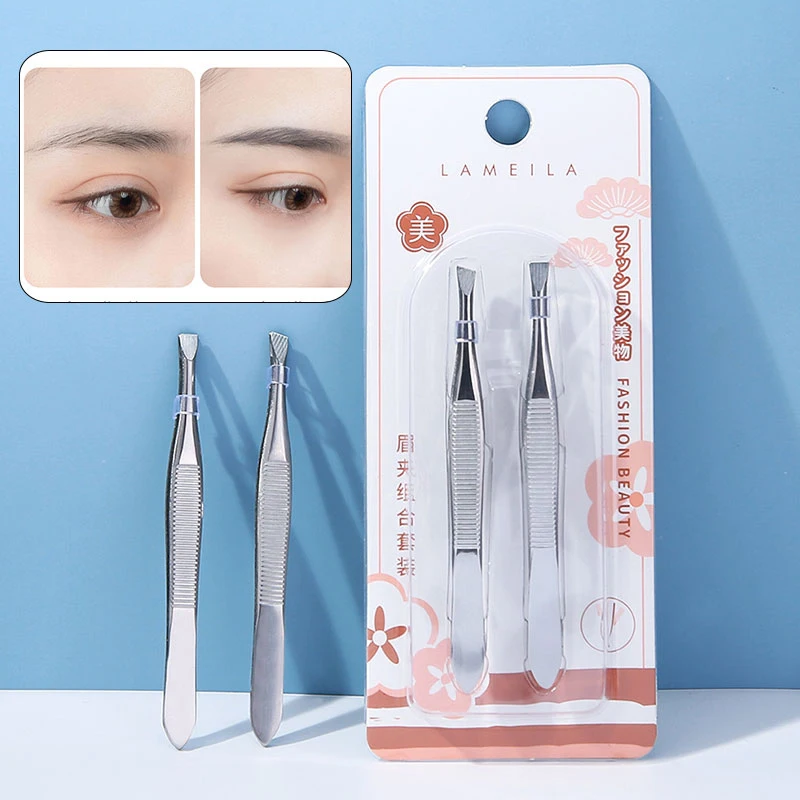 

Stainless Steel Eyebrow Tweezer Hair Pluckers Clip Eyebrow Trimmer Hair Removal Clip Makeup Beauty Repair For Eyebrow Tool
