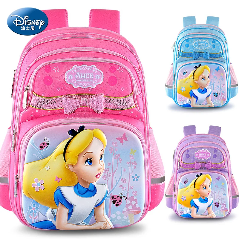 

Disney Princess Alice New Backpack Students Large Capacity Waterproof Girl Bag Children's Burden Relieving Shoulder Bag