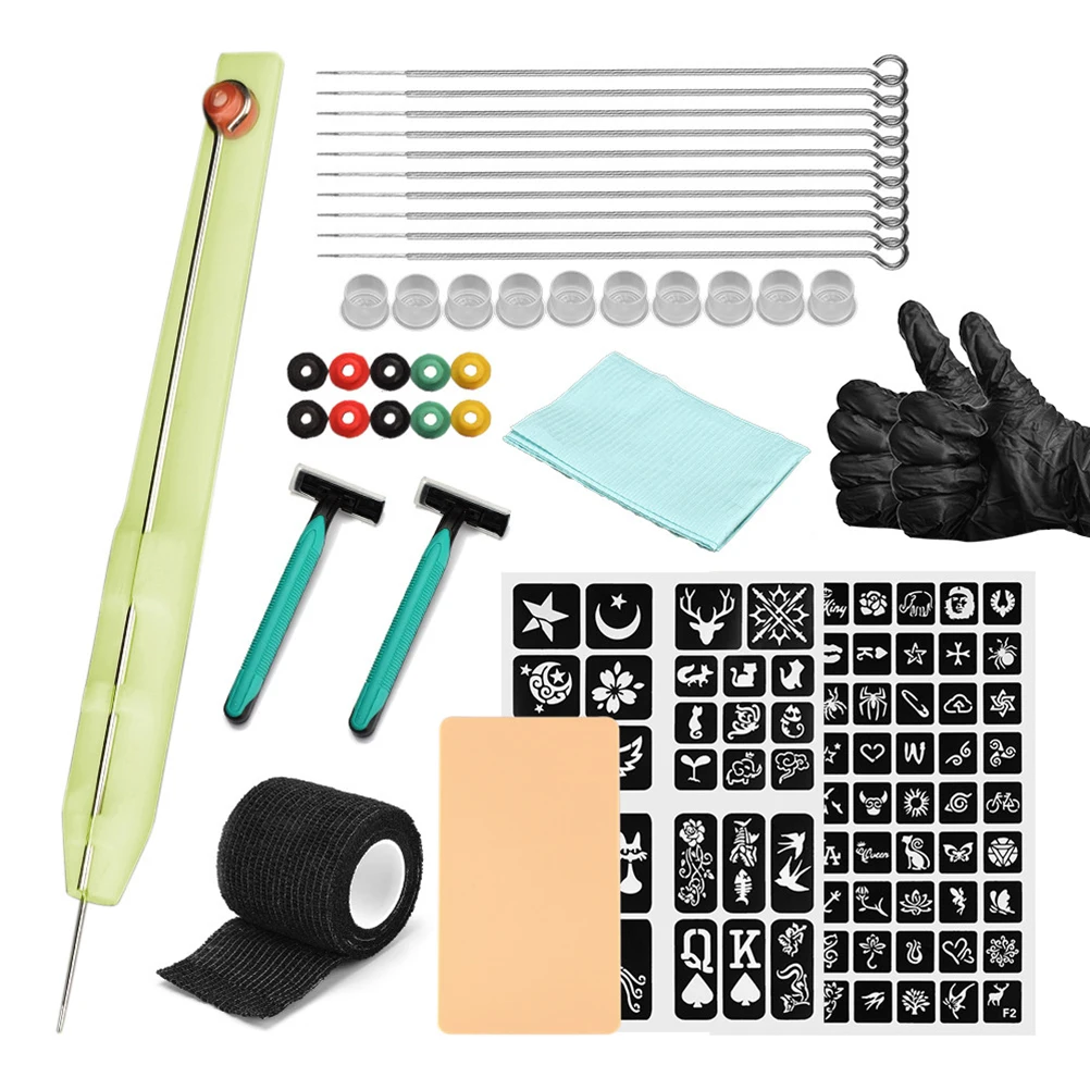 

Hand Poke And Stick Tattoo Kit DIY Tattoo Supply Ink Tattoo Needle Set Gloves Razor Set Handmade Tattoo Pen Tattoo Accessories